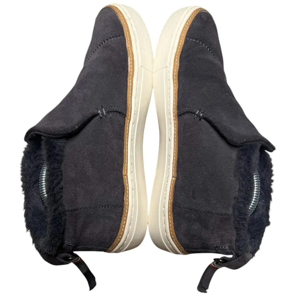 TOMS Paxton Women's 6.5 Gray Suede Ankle Boot Sneaker Faux Fur Lined Shoe